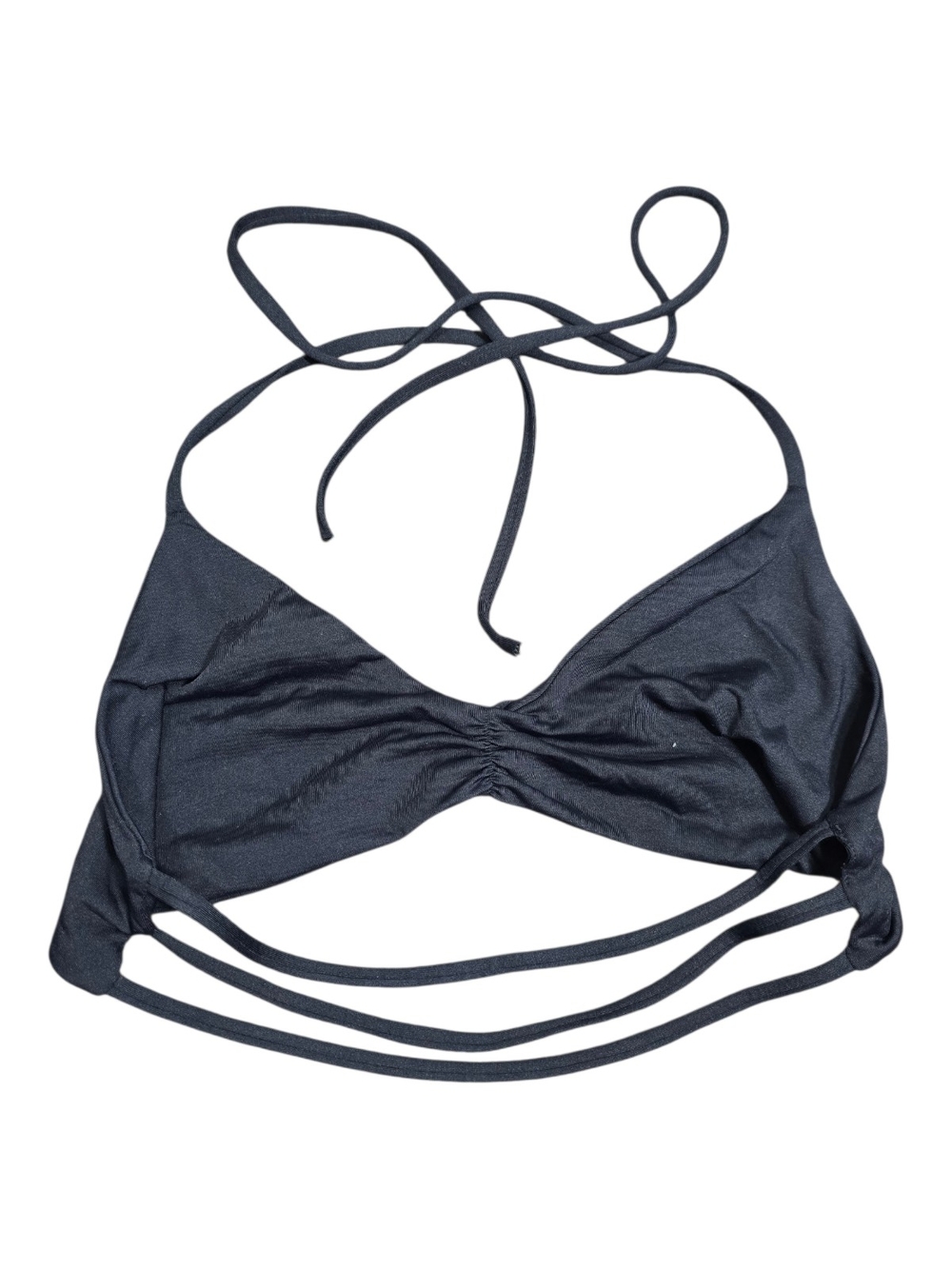 L Space Sensual Solids Strap Back Bikini Top In Black